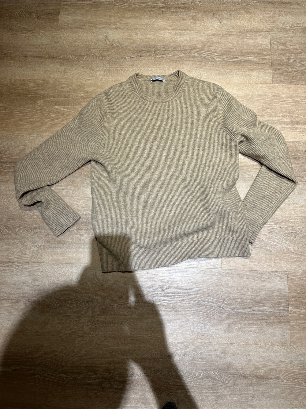 Mango Men's Crewneck Sweater in Light Beige